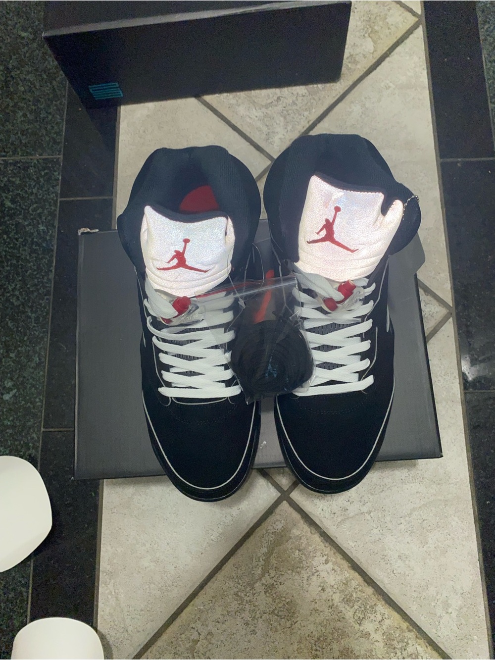 Jordan Black/Light Blue Men’s Sneakers - Picture 2 of 4